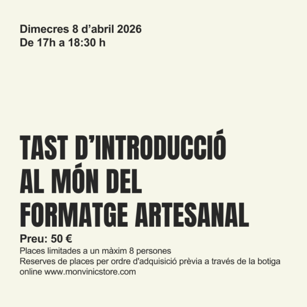 Tast d’introducció al món del formatge del 8 d’abril 2026
