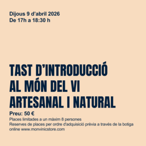 Tast d'introducció al món del vi del 9 d'abril 2026